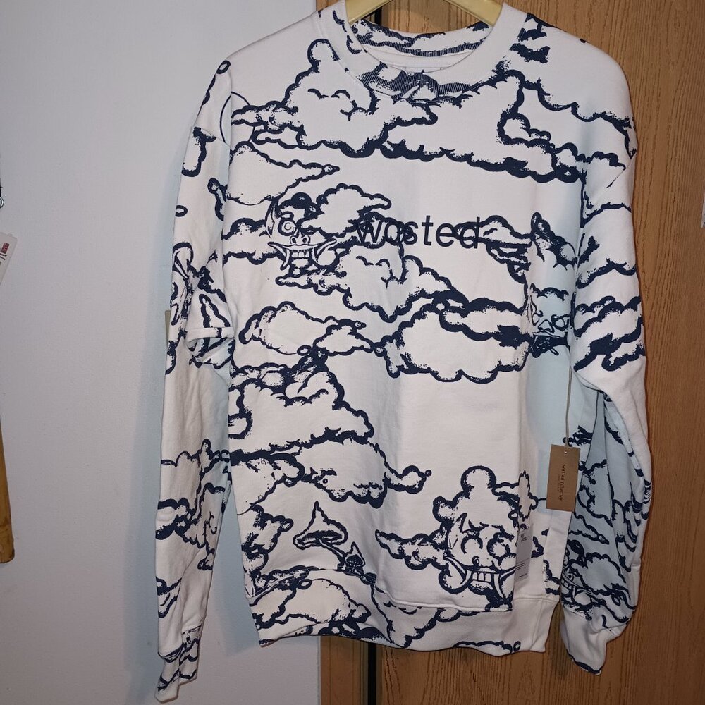 NEW Eco Life Wasted Collective Good Times Dragon Cloud Monster Sweatshirt Small